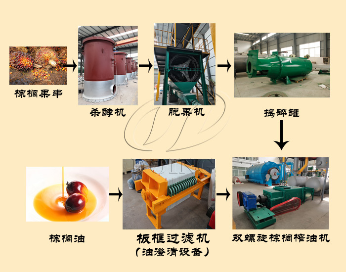 小型棕榈油加工设备流程图